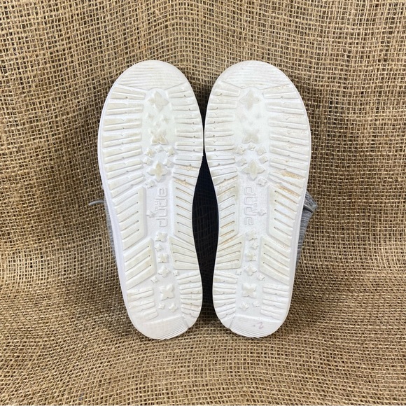 🛑SOLD🛑 Hey Dude Shoe Casual Walley Linen Stone Gray Slip On Size 5 - Picture 10 of 10